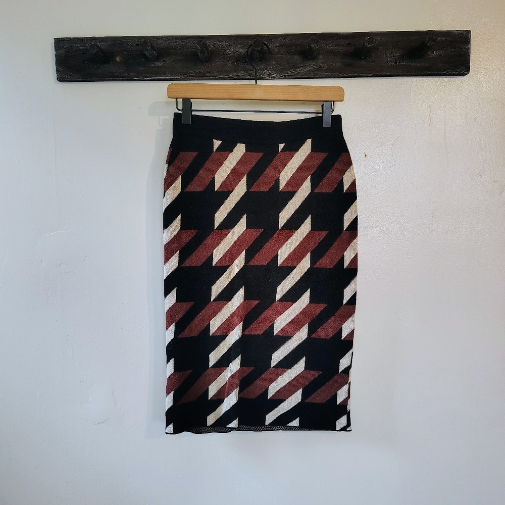 Anne Taylor Geometric Patterned Pencil Skirt